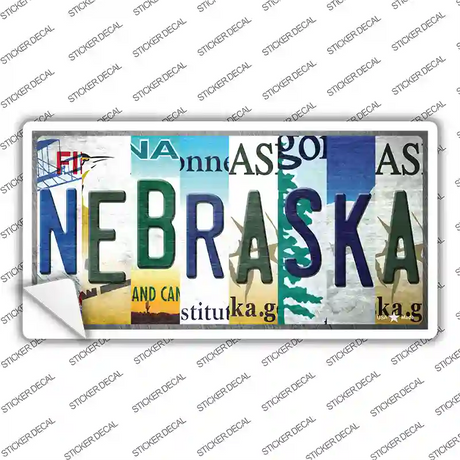 Nebraska Strip Art Novelty Sticker Decal
