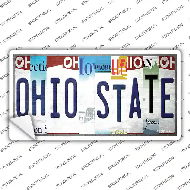 Ohio State Strip Art Novelty Sticker Decal
