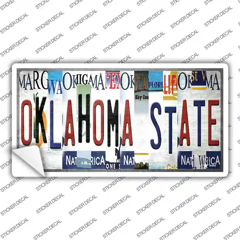 Oklahoma State Strip Art Novelty Sticker Decal