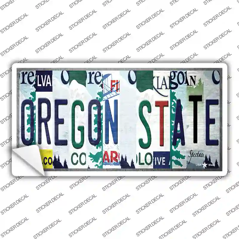 Oregon State Strip Art Novelty Sticker Decal