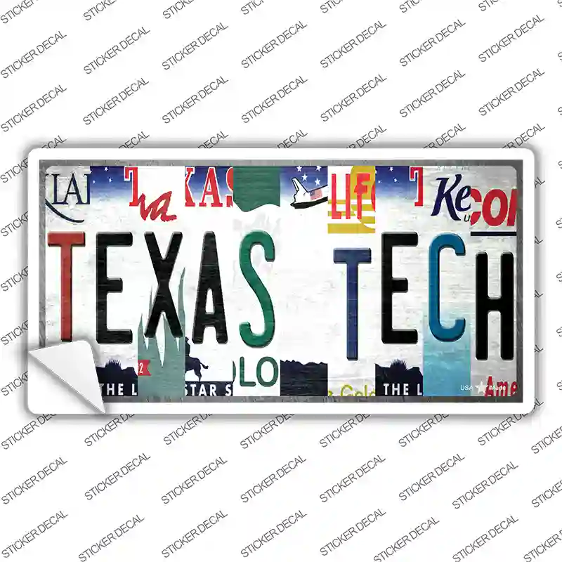 Texas Tech Strip Art Novelty Sticker Decal