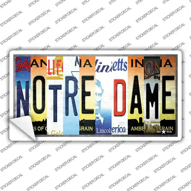 Notre Dame Strip Art Novelty Sticker Decal