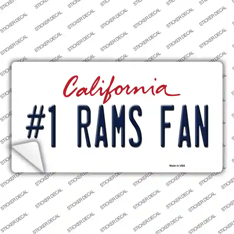 Number 1 Rams Fan Novelty Sticker Decal