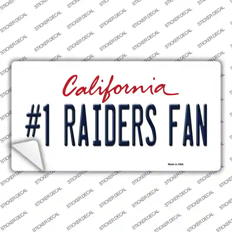 Number 1 Raiders Fan California Novelty Sticker Decal