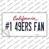 Number 1 49ers Fan Novelty Sticker Decal