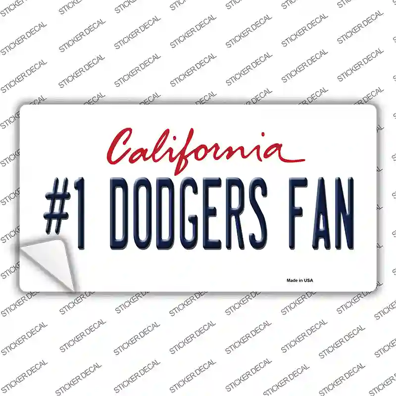 Number 1 Dodgers Fan Novelty Sticker Decal