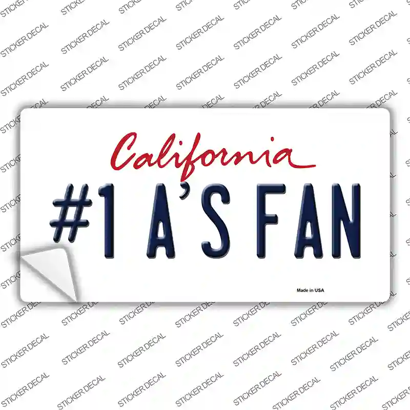 Number 1 Athletics Fan Novelty Sticker Decal