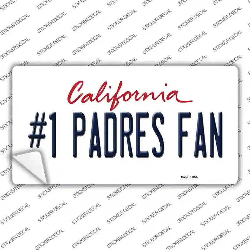 Number 1 Padres Fan Novelty Sticker Decal