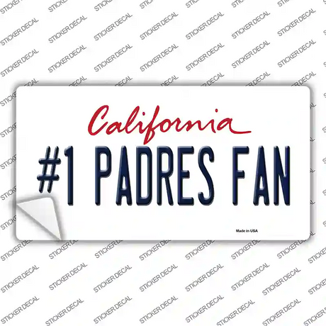 Number 1 Padres Fan Novelty Sticker Decal