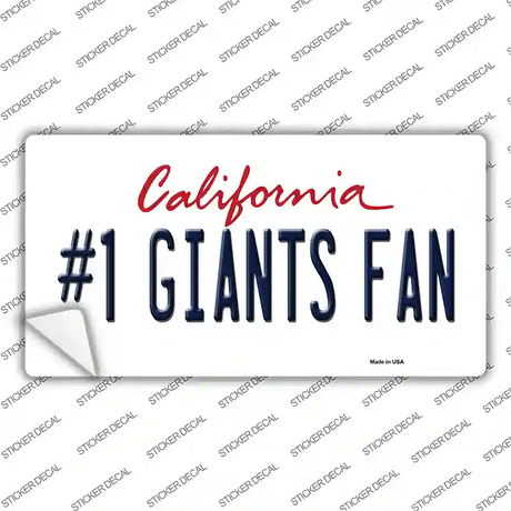 Number 1 Giants Fan Novelty Sticker Decal