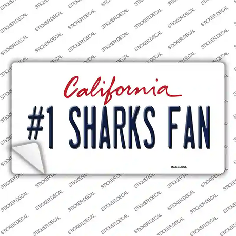 Number 1 Sharks Fan Novelty Sticker Decal