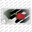 Piano Key Red Rose Novelty Sticker Decal