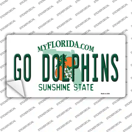 Go Dolphins Novelty Sticker Decal