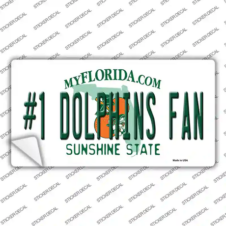 Number 1 Dolphins Fan Novelty Sticker Decal