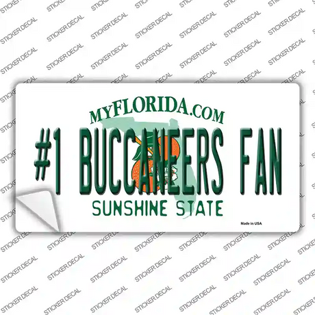 Number 1 Buccaneers Fan Novelty Sticker Decal