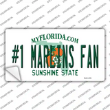 Number 1 Marlins Fan Novelty Sticker Decal