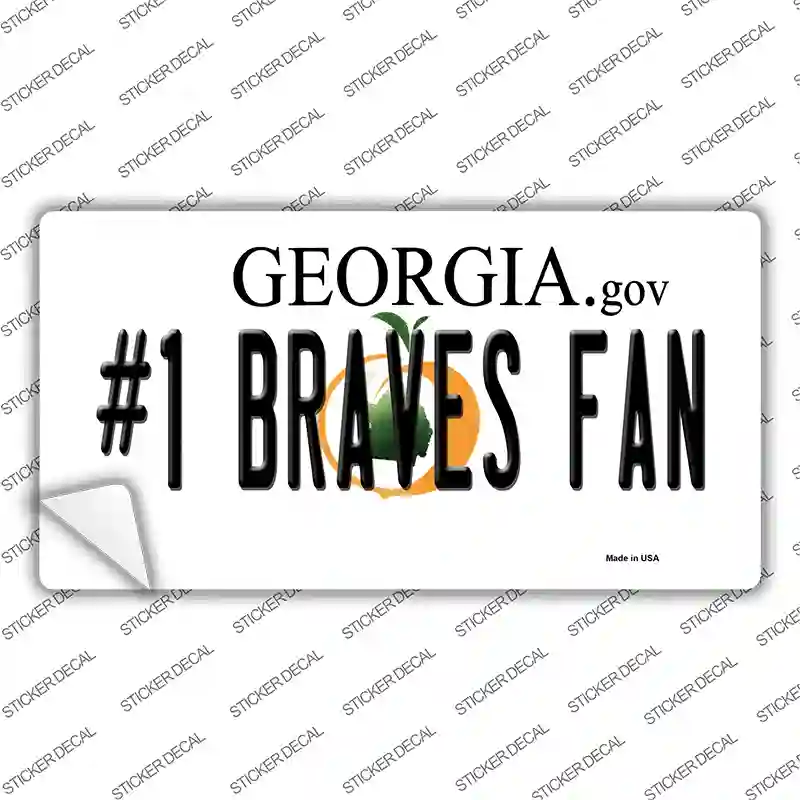 Number 1 Braves Fan Novelty Sticker Decal