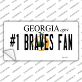 Number 1 Braves Fan Novelty Sticker Decal