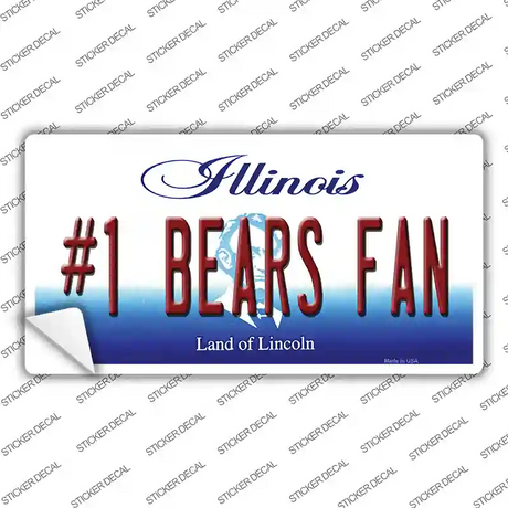 Number 1 Bears Fan Novelty Sticker Decal