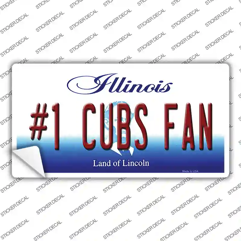 Number 1 Cubs Fan Novelty Sticker Decal
