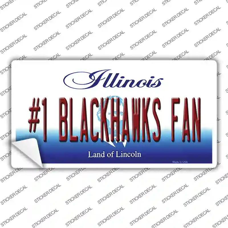 Number 1 Blackhawks Fan Novelty Sticker Decal