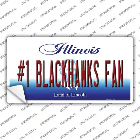 Number 1 Blackhawks Fan Novelty Sticker Decal