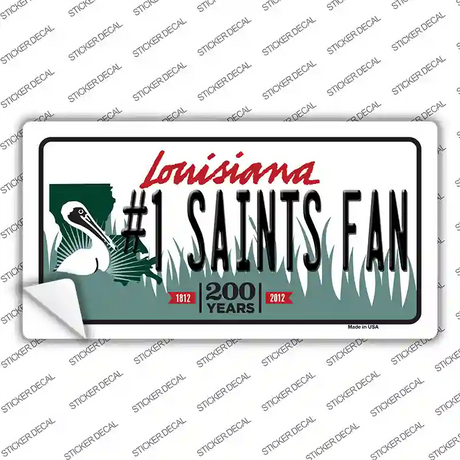Number 1 Saints Fan Novelty Sticker Decal