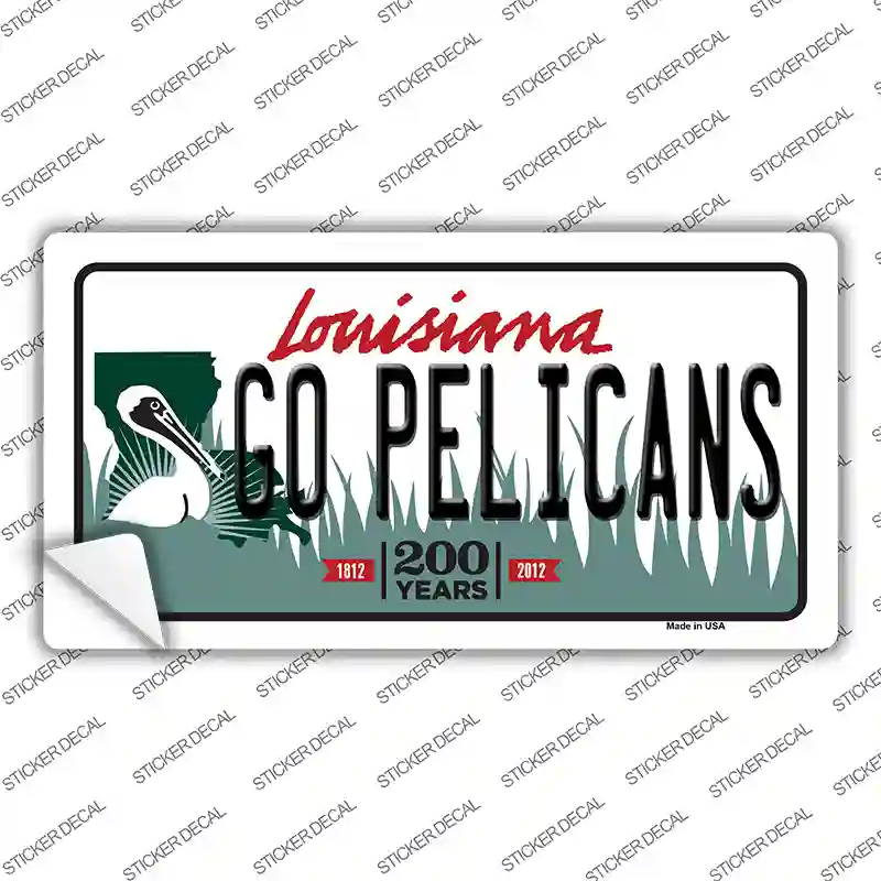 Go Pelicans Novelty Sticker Decal