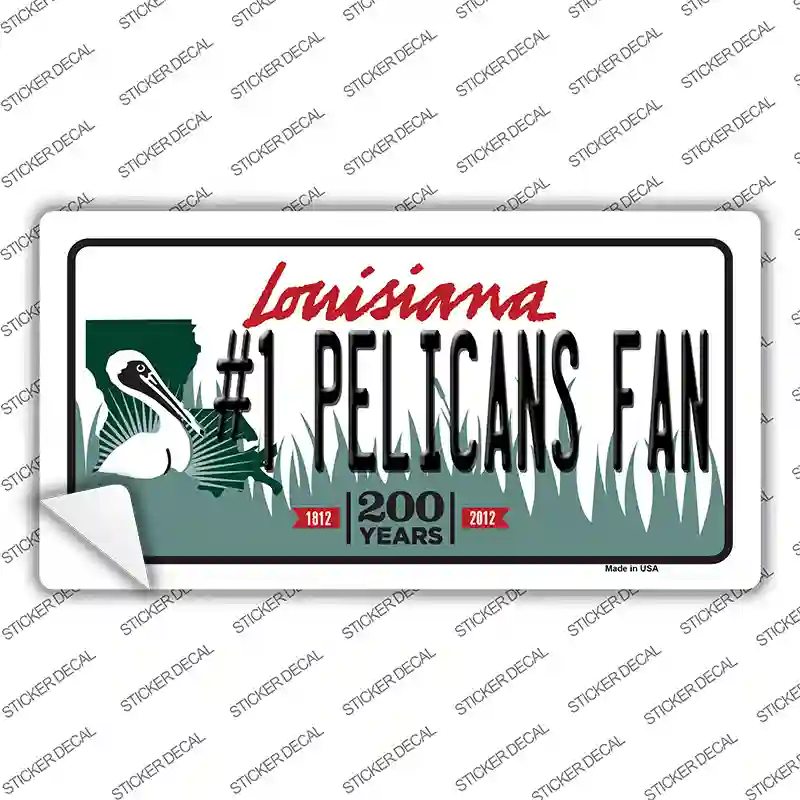 Number 1 Pelicans Fan Novelty Sticker Decal