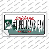 Number 1 Pelicans Fan Novelty Sticker Decal
