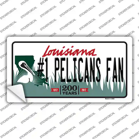 Number 1 Pelicans Fan Novelty Sticker Decal