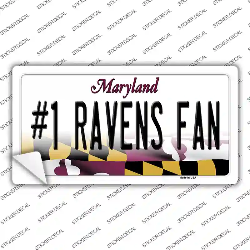 Number 1 Ravens Fan Novelty Sticker Decal