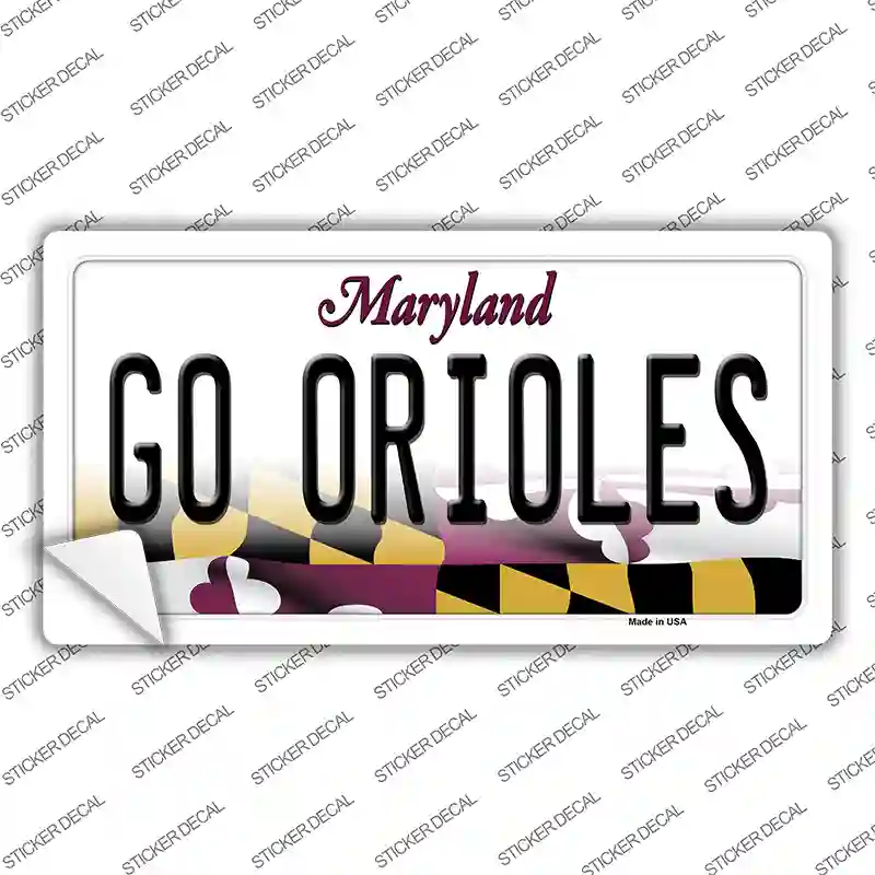 Go Orioles Novelty Sticker Decal