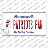 Number 1 Patriots Fan Novelty Sticker Decal