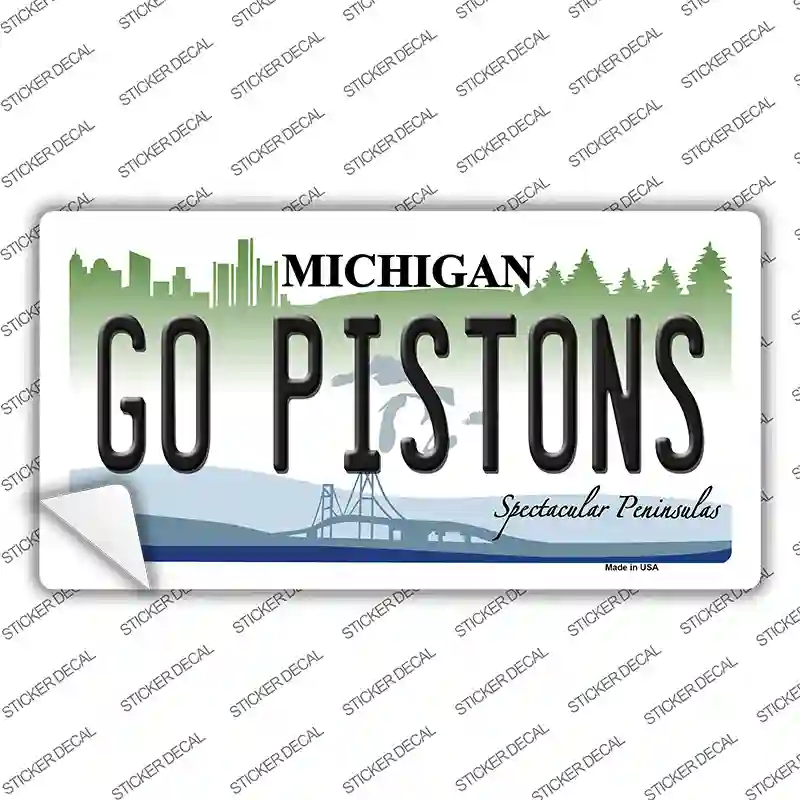 Go Pistons Novelty Sticker Decal