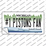Number 1 Pistons Fan Novelty Sticker Decal
