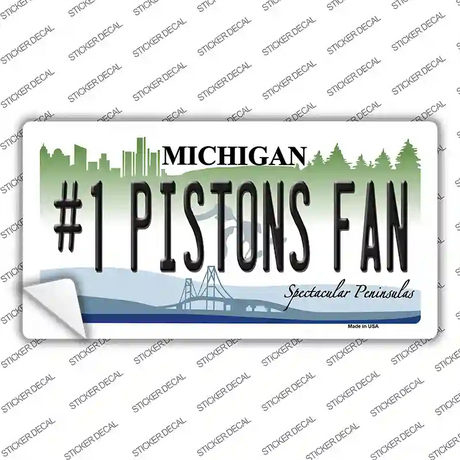 Number 1 Pistons Fan Novelty Sticker Decal