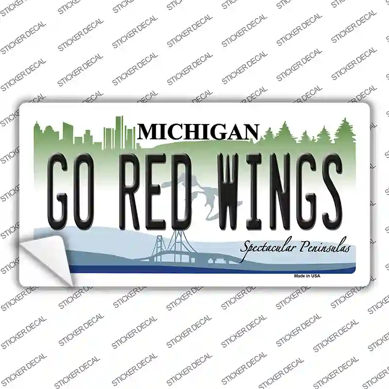 Go Red Wings Novelty Sticker Decal