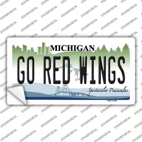 Go Red Wings Novelty Sticker Decal