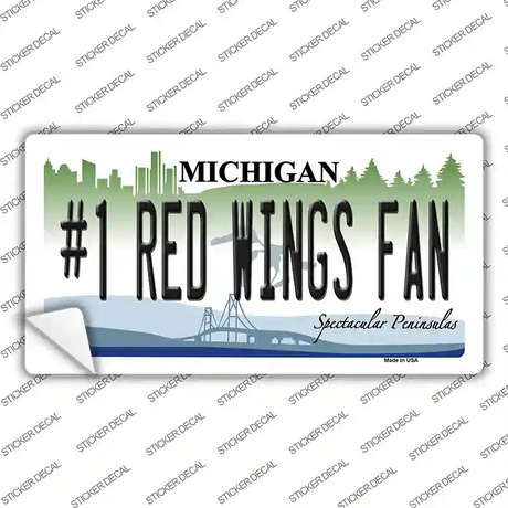 Number 1 Red Wings Fan Novelty Sticker Decal