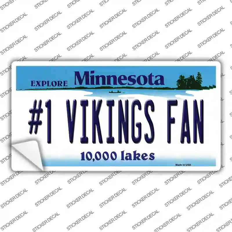 Number 1 Vikings Fan Novelty Sticker Decal