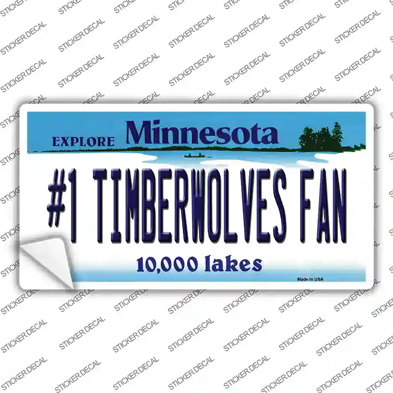 Number 1 Timberwolves Fan Novelty Sticker Decal