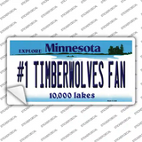 Number 1 Timberwolves Fan Novelty Sticker Decal