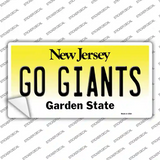 New Jersey Go Giants Novelty Sticker Decal