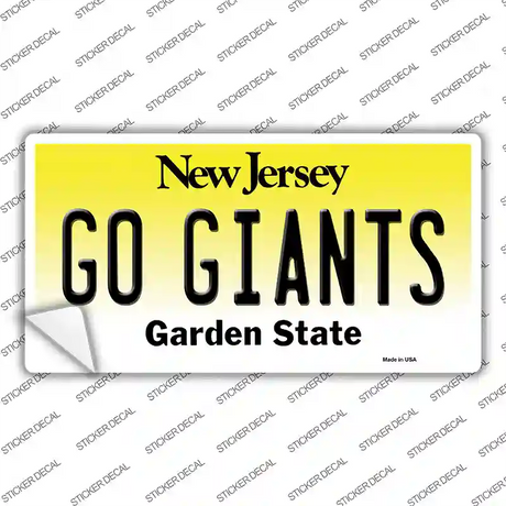 New Jersey Go Giants Novelty Sticker Decal