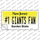 New Jersey Number 1 Giants Fan Novelty Sticker Decal