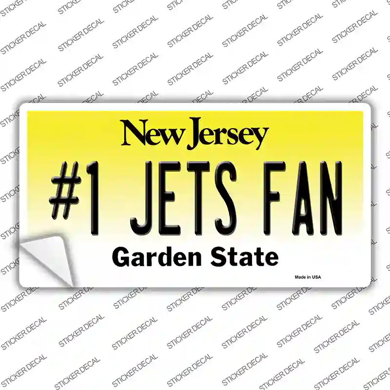 Number 1 Jets Fan New Jersey Novelty Sticker Decal