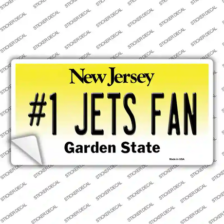 Number 1 Jets Fan New Jersey Novelty Sticker Decal