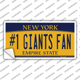 Number 1 Giants Fan New York Novelty Sticker Decal