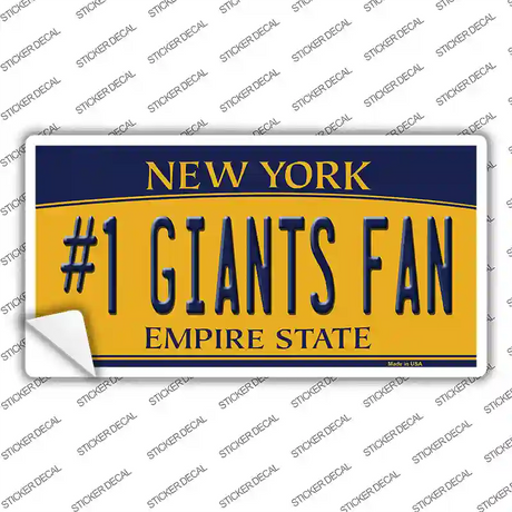 Number 1 Giants Fan New York Novelty Sticker Decal